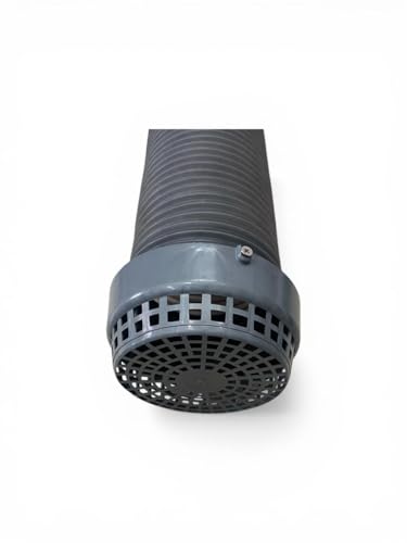 Image of 10 FEET 6 Inch (150MM) PVC Kitchen Chimney Pipe & COWL | Flexible | Plastic Duct Hose Pipe | Foldable | Stretchable | Grey color | LONGEST SIZE ONLINE | For home, kitchen, office and industrial use.