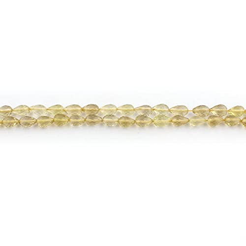 Lemon Quartz Tear Drop Beads 9mmx6mm en fil de 8 pouces pour fabrication de bijoux SB4485