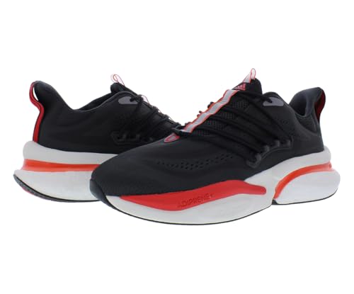 Image of adidas Alphaboost V1 Mens Shoes Size 13, Color: Carbon /Bright Red /Grey /Core Black