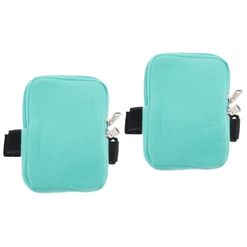 LIOOBO 2 Piezas Bolsa de taza agua portátil bolsa de soporte de botella bolsa de almacenamiento para taza accesorio de copa Bolso de la cremallera Bolsa de vaso de viaje lienzo Verde