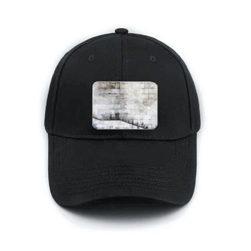Casquette de baseball noire et blanche avec motif géométrique ajustable