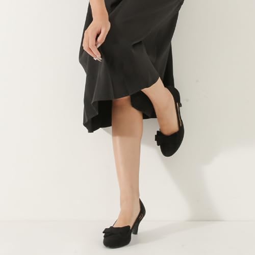 LIURUIJIA Women's Slip On Bow Kitten Heels Cutout Pumps Vintage Retro Low Heel Casual Dressy Shoes for Wedding Work Party4