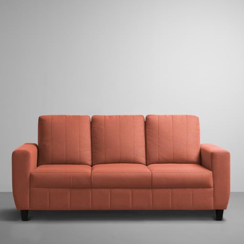 Image of Sleepyhead Bae Designed by Duroflex - 5 Seater Sofa, 3+2 Sofa Set |Premium Fabric Living Room Sofa Set with Modern Space-Saving Design |Comfort Seating & Easy-Clean |3 Year Warranty - Ember Orange