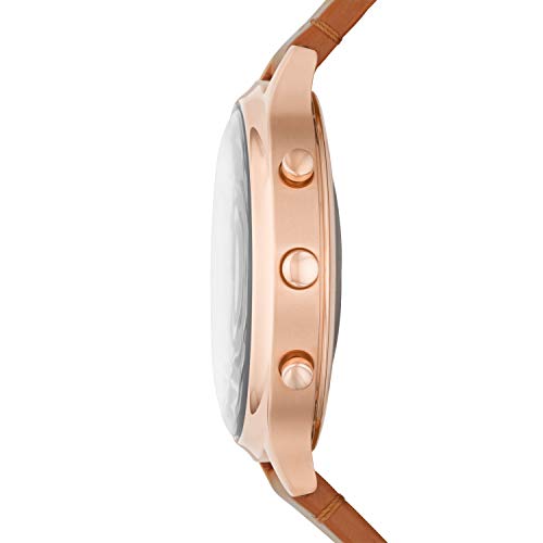Fossil Women's 42Mm Charter Stainless Steel And Leather Hybrid Hr Smart Watch, Color: Rose Gold, Brown (Model: Ftw7033) #TOP1