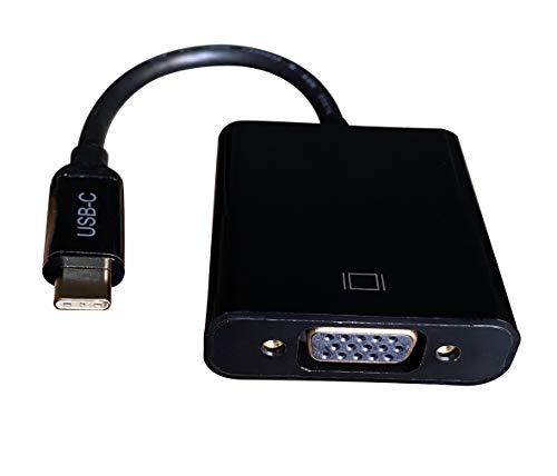 Usb-C To Vga Adapter Thunderbolt 3 With Gold-Plated Connector Usb3.1 Type C To Vga Adapter For Vga Compatible For Macbook Pro/ Dell Xps 13/Chromebook Pixel/Yoga 910/Miix 510/Surface Go(Black) #TOP2
