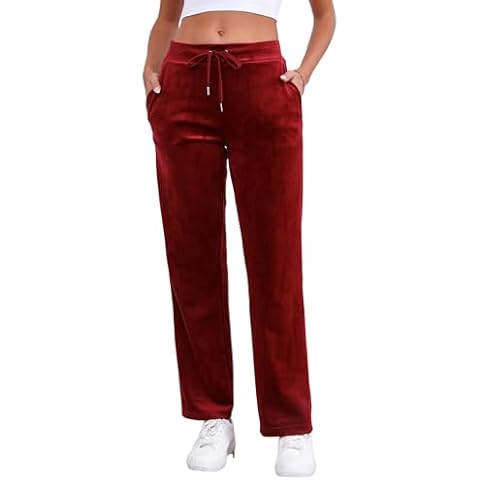 Pescool Women's Velour Straight Leg Sweatpants Cover