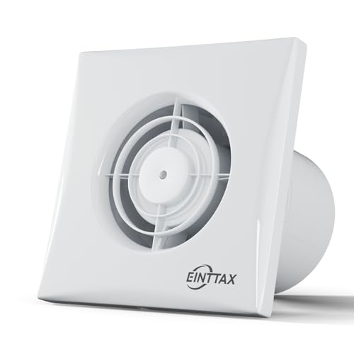 EINTTAX 4 Inch Bathroom Exhaust Fan, 130m³/h Quiet Ventilation Extractor with Check Valve, Wall/Window Mount Bathroom Exhaust Fan for Kitchen, Garage, Office, Shop, 12W, 34 dB, White