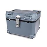 HI-LINE バイクリアボックス 汎用 57L 大容量 防水 トップケース ABS樹脂製 軽量 簡単取り付け ヘルメット収納可能 キーロック可能 取り付けベース付き レストバック付き バイクトランク バイクボックス