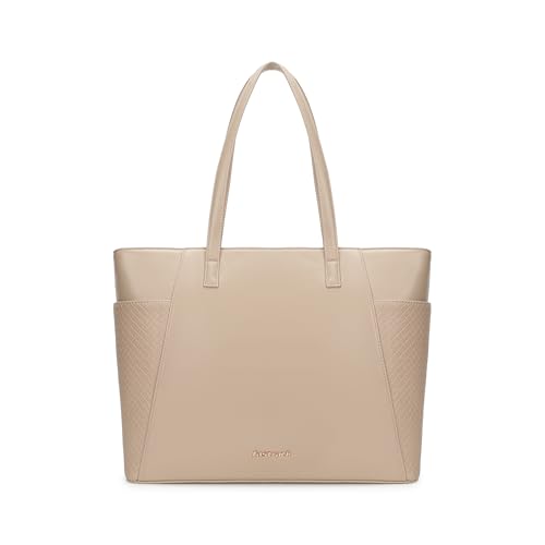 Image of Fastrack Gridlock Tote | Woven Faux-Leather Women's Handbag | Laptop Tote with Textured Side Pockets & Gold Hardware
