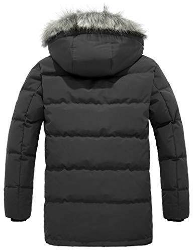 wantdo Men's Winter Jacket Thicken Winter Coat Warm Puffer Jacket with Faux Fur Hood