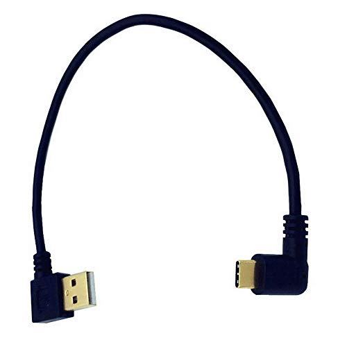 Type-C 3.1 変換アダプタ、Type-C オスに USB2.0 オス L字型ケーブル 超高速データ転送(最大5Gbps) USB Type-C機器対応 変換 延長 コネクタ