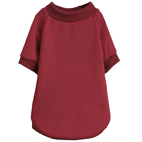Puppy Sweater For Small Dogs Clothes Warm Winter Cat Clothe Pet Sweatshirt Knitwear Doggie Kitten Clothing, Wine, Medium #TOP3