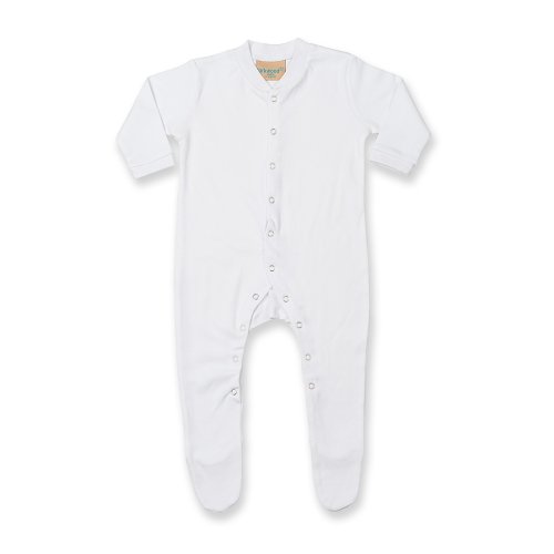 Larkwood - Pijama de manga larga liso unisex para bebé (12-18 meses/Blanco)