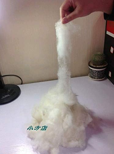 iMongol- Carded Lambs Wool for Felting, Toy Stuffing,Needle Felting Wool stuffing for knitted toys, Super Clean, Natural White, Fineness 19um(1oz)