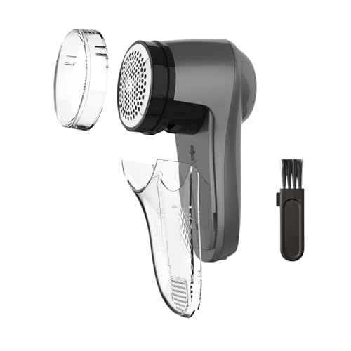 Black+Decker - Quitapelusas BXLR500E | Inalámbrico | 90 min | USB | Depósito extraíble | Cuchillas 50mm | Fácil Limpieza | para Todo Tejido | Diseño ergonómico | Gris/Negro