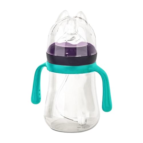 哺乳瓶、授乳用哺乳瓶 | 哺乳瓶シリコン乳首付き 240ml 哺乳瓶 | 握りやすいハンドルの哺乳瓶、赤ちゃん、男の子、赤ちゃんと子供用ミルクボトル、落下防止、鼓腸防止、大口径ベビーウォーターカップ、ストロー付き大容量ミルクボトル、新生児女の子の授乳用の授