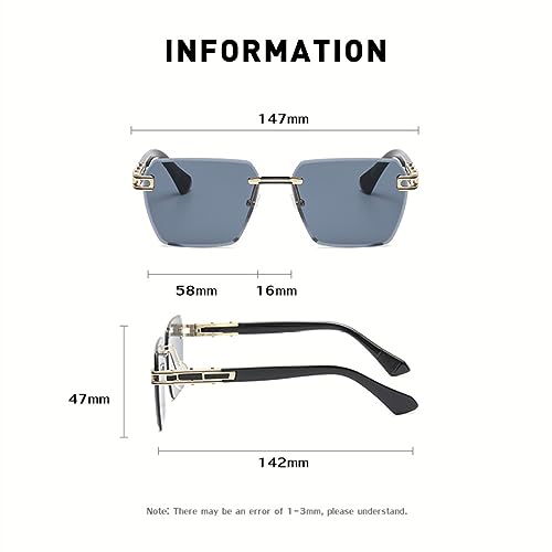 Gafas de sol cuadradas sin marco con lentes degradadas que reducen el brillo solar con confort 2