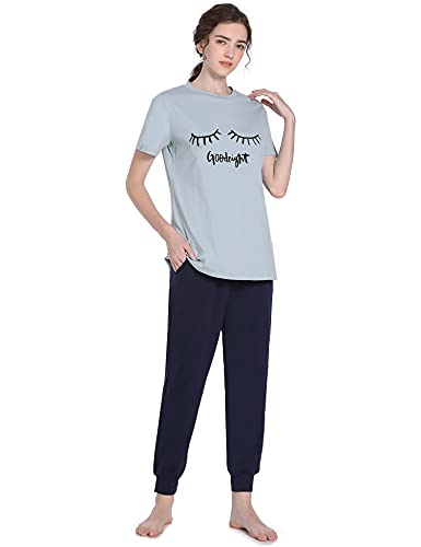 Pyqian-Pijama-Mujer-AlgodonComodo-Conjunto-Pijama-Mujer-Sexy-Mangas-Corto-Pantalone-Largo-Ropa-de-Dormir-Set Pyqian-Pijama-Mujer-AlgodonComodo-Conjunto-Pijama-Mujer-Sexy-Mangas-Corto-Pantalone-Largo-Ropa-de-Dormir-Set