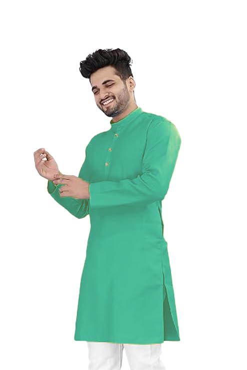 Image of Flossy Men's Cotton Blend Plain Solid Kurta for Men