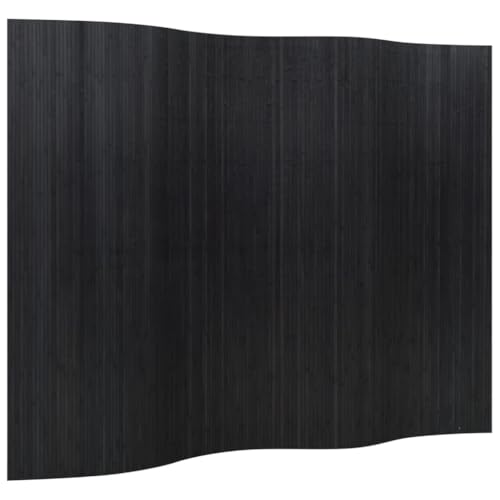 vidaXL Biombo Divisor de bambú Negro Ancho 250 cm Alto 165 cm
