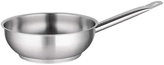 Vogue M947 Stainless Steel Saute Pan 200mm Induction Frying Kitchen Cookware, Silver