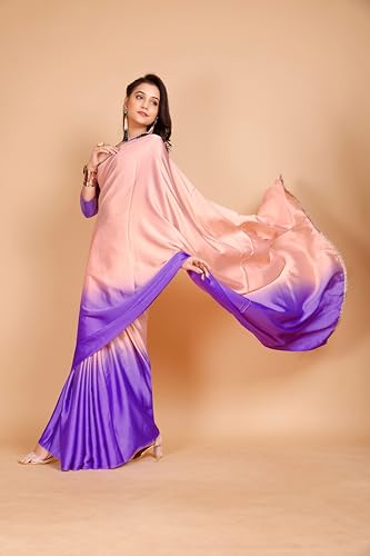 Image of Garden Vareli Lace Border Satin Saree with Unstitched Sequin Blouse Piece