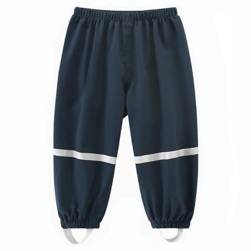 YIQAUMA Boys Girls Toddlers Waterproof Rain Pants Mud Proof Lightweight Splash Pants (US, Age, 1 Year, 2 Years, Navyblue)