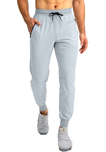 Image of Pudolla Men's Lightweight Jogger Pants Workout Running Tapered Joggers for Men with Zipper Pockets for Athletic Travel Casual