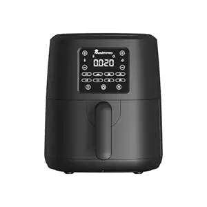 BERGNER Masterpro Air Fryer, 1500 W, 4 Liter, Cool Touch Housing, 360 Degree Airflow Technology, 8 Preset Cooking Menu, Basket With Nonstick Coating, Black