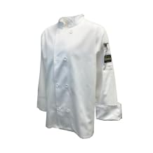 FSE CJ304WH4XL Chef Regalia Mens French Cuffs Chef Jac, Tapered, Long Sleeve, 4X-Large, 65/35 Poly/Cotton, White