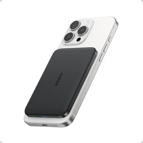 Anker Nano Power Bank, Ultra-Slim 5,000mAh Magnetic Battery Pack, Qi2 Certified 15W Max Ultra-Fast MagSafe-Compatible Portable Charger, Ergonomic Design, for iPhone 16/15/14/13/12 Series Only