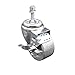 Semi Steel Cast Iron Swivel Threaded Stem Caster - 3" x 1.25" Silver Wheel and 10MM Metric Stem & Top Locking Brake - 300 lbs Capacity/Caster - Service Caster Brand