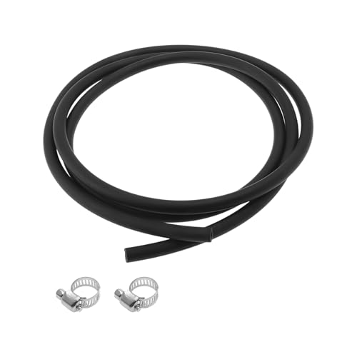 VekAuto 1 Jeu Tuyaux Huile Lubrifiante 6x11mm 2m Tuyau Eau Caoutchouc Nitrile 2 Pc Colliers Extérieur Noir