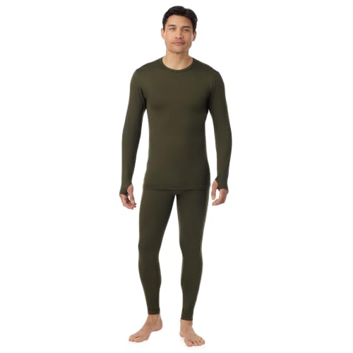 Image of Cuddl Duds Heavyweight 2 Piece Sets Base Layer Thermal Underwear for Men | Winter Clothing, Fleece Lined Long Sleeve Top & Leggings, Soft Lounge Set for Cold Weather, Moisture Wicking Heat Retention