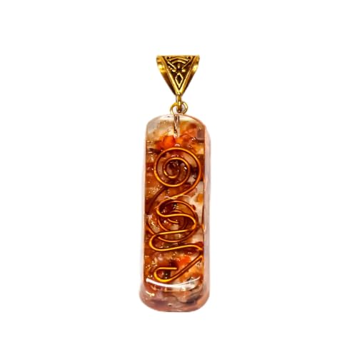 Image of Orgonite Pendant with Power Symbol Handmade Resin Energy Amplifier Necklace