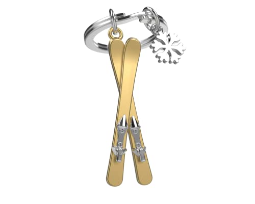 O meta[l]morphose Metalorphose MTM151-01 Schlüsselanhänger für Ski und Flocke, goldfarben, one size