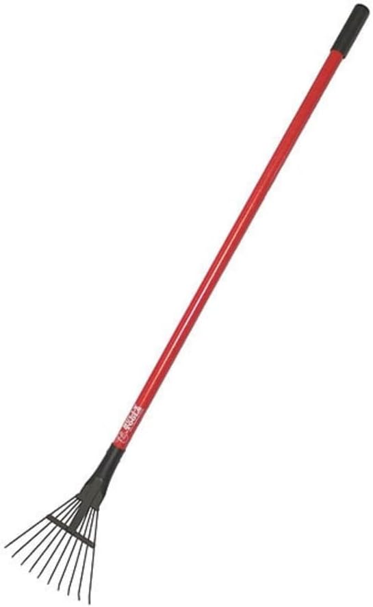 Bully Tools Shrub Rake – Small Rake with Tempered Steel Tines & Fiberglass Handle for Tight Spaces, Gardening Tool for Leaves and Debris in Beds, Lightweight Yard Tool - 100% Made in The USA, 54-Inch