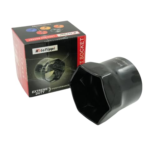 Image of 3-1 /2-Inch 6 Point Wheel Bearing Locknut Socket, 3 /4-Inch Drive, for Axle Nut Socket, Remove and Install Wheel Bearing Nuts, Carbon Steel, Powder-Coated (3-1 /2 inch 6PT, 3 /4 inch Drive)