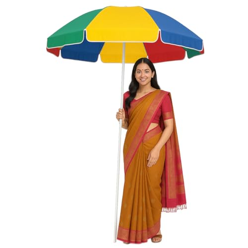 Image of Durable Garden Umbrella Sun Shade 7Ft Portable Waterproof Durable (Multicolor)