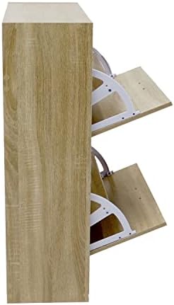 Oypla 2 Drawer Oak Effect Shoe Storage Cupboard Cabinet Furniture