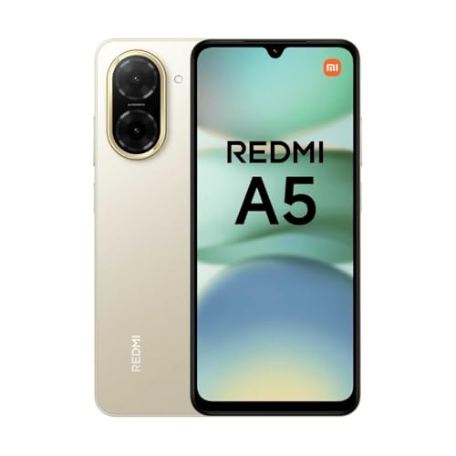 Xiaomi Smartphone Redmi A5, 4+128GO, Double Appareil Photo AI de 32 MP, Batterie Massive de 5200 mAh, Octa-Core, Écran immersif de 6,88 Pouces jusqu'à 120 Hz,Or (Non Adaptateur)