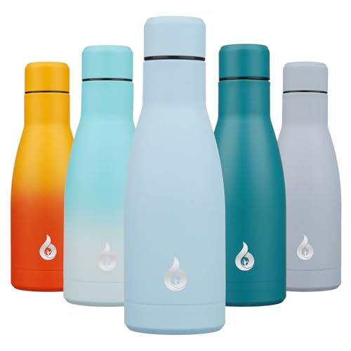 Image of BJPKPK Insulated Water Bottle 12oz Small Stainless Steel Water Bottles Reusable Metal Thermal Keep Cold and Hot,Sky Blue