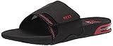 Reef Men's Fanning Slide Sandals, Black/Red, 6