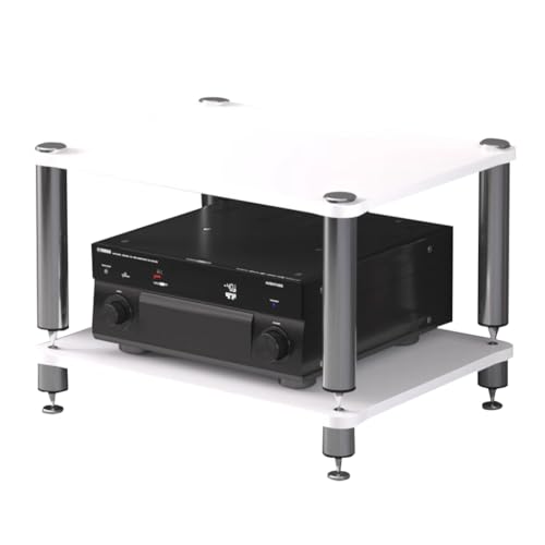 1/2/3/4-stufiges HiFi-Rack, AV-Regal, HiFi-Racks und -Ständer, Audio-Rack-Schrank, AV-Regal, Audio-Video-Medienständer, Racks für Unterhaltungs-Stereokomponenten (weiß, 60 x 48 x 38 cm (2 Eb