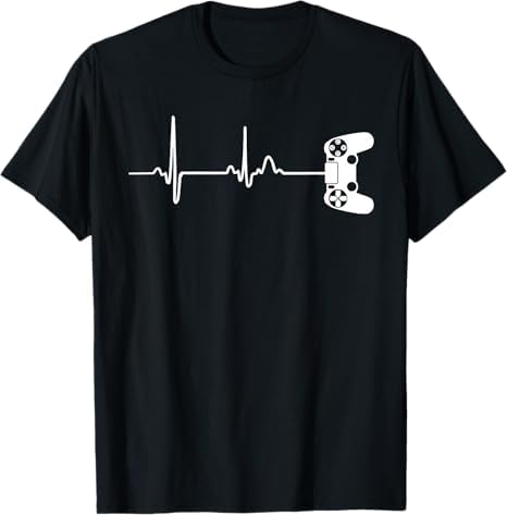Camiseta Gamer Heartbeat para jogadores de videogame