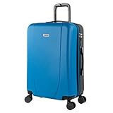 ITACA - Maleta Mediana 55x40x20 de Viaje rígidas Trolley con 4 Ruedas Dobles para Avion Ligera Equipaje de Mano candado de combinación., Azul-Antracita