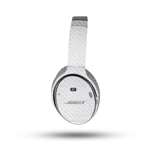 Image of MightySkins Carbon Fiber Skin Compatible with Bose QuietComfort 35 II Headphones - Brushed Aluminium | Protective, Durable Textured Carbon Fiber Finish | Easy to Apply