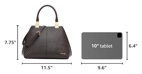 Image of Calvin Klein Women's Granite Geometric Satchel - 2 in 1, Vegan Leather, 2 Pockets