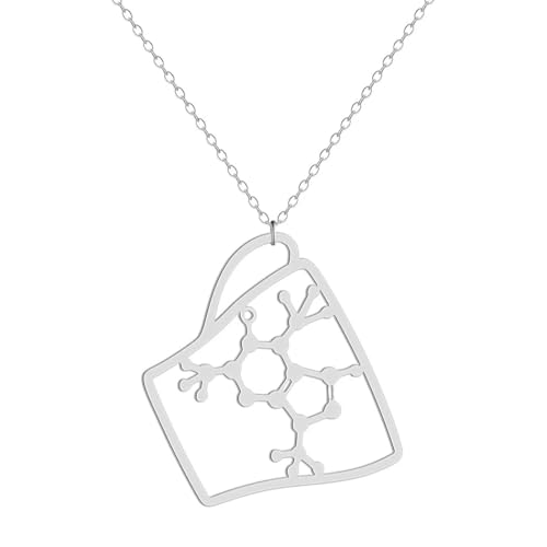 Collier formule chimique sérotonine accessoire idéal pour look de bureau