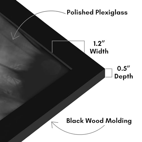 Americanflat 13x21 Picture Frame with Polished Plexiglass - Black Picture Frame - Wide Photo Frames Made of Engineered Wood for Vertical or Horizontal Wall Display - Epic Collection - Black